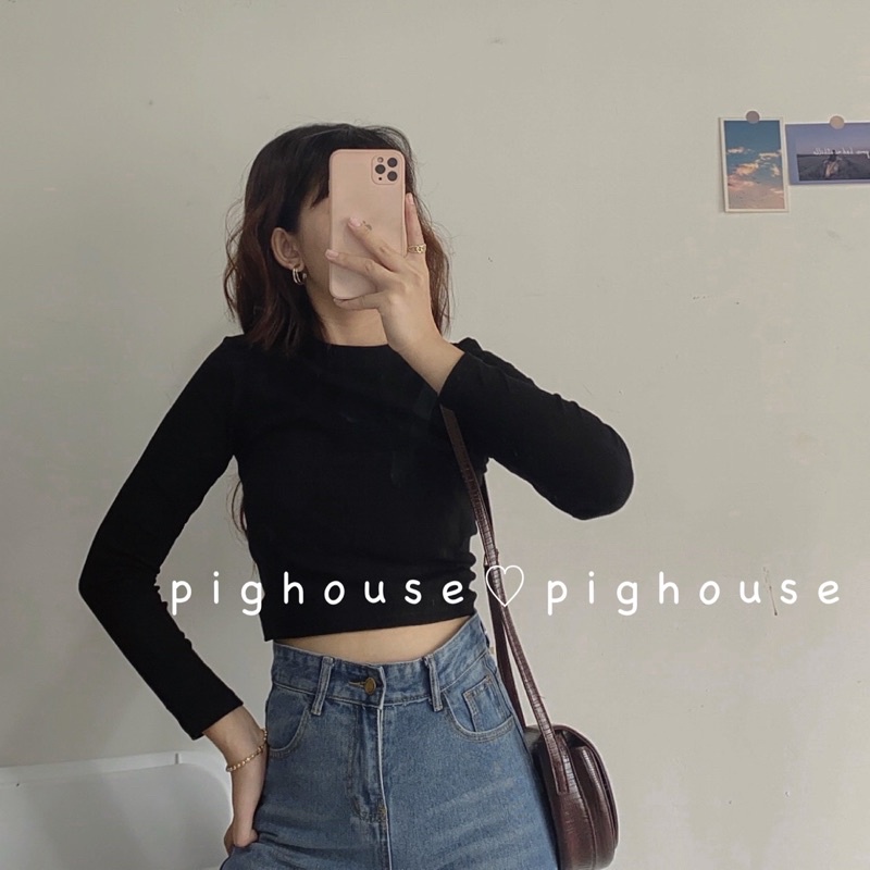 Áo croptop tăm nữ tay dài chất co giãn lên dáng xinh ( Ảnh thật ) | BigBuy360 - bigbuy360.vn
