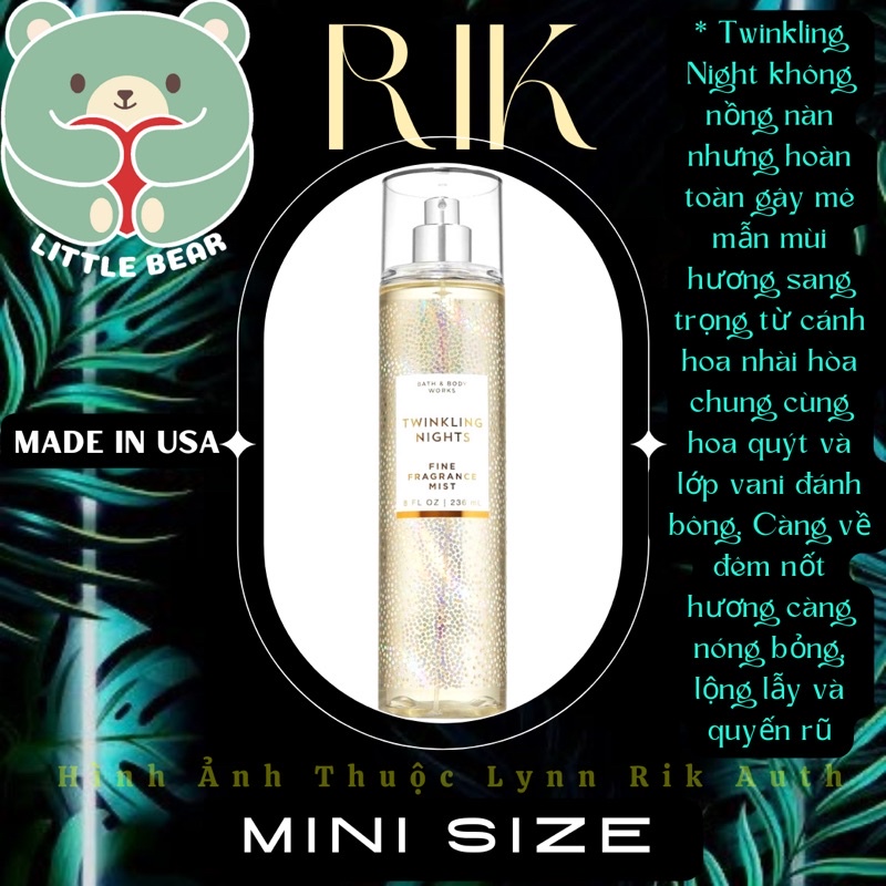 TWINKLING NIGHTS - Xịt Thơm Toàn Thân Body Mist Bath & Body Works