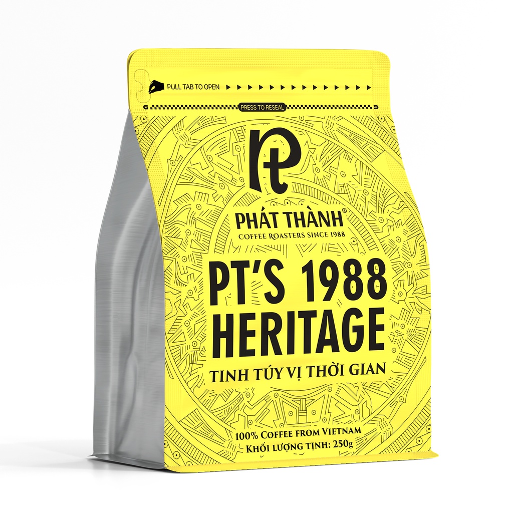 Cà phê Phát Thành PT's 1988 Heritage PC4 - Chuyên pha máy và pha phin - Gói 250g