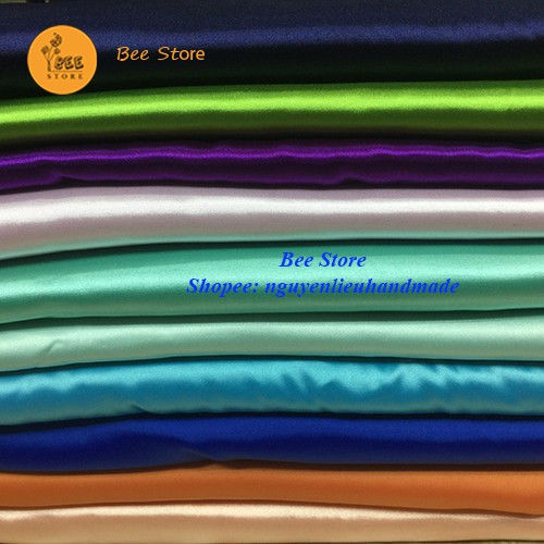 Vải phi lụa bóng may scrunchies, khăn bandana, turban, DIY