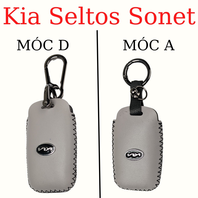 Bao da  chìa khoá xe Kia Seltos Sonet 4 nút bấm (KMK4MOCD)