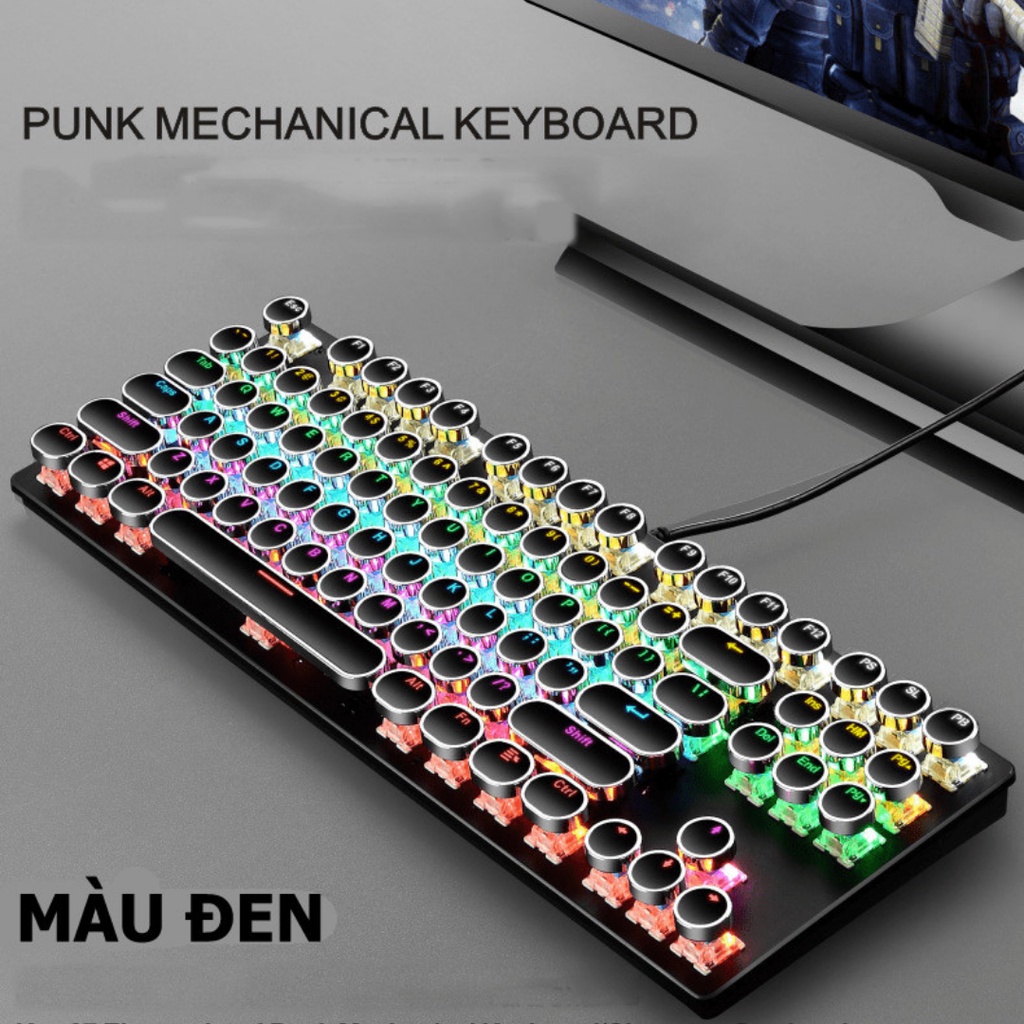Bàn phím cơ gaming nút tròn cao cấp nhiều chế độ led RGB dành cho máy tính bàn, laptop,PC,...G500
