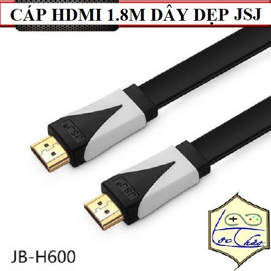 [Mã ELFLASH5 giảm 20K đơn 50K] Cáp HDMI dài 1.8M JSJ Dây dẹp Dây tròn siêu dẻo Hỗ trợ Full HD,3D, 4K,Ethernet