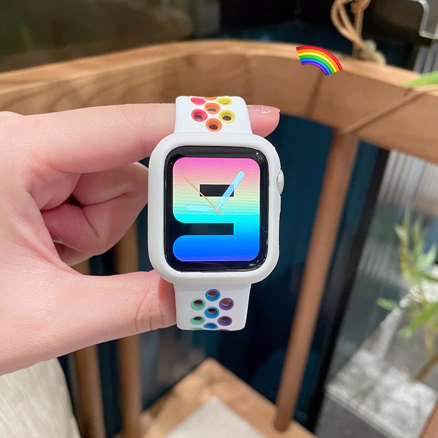 Dây Đeo silicone + Ốp Bảo Vệ Cho Đồng Hồ apple watch ultra 8 49mm 44mm 45mm iWatch band 42mm 41mm ultra 8 4 5 6 SE 7
