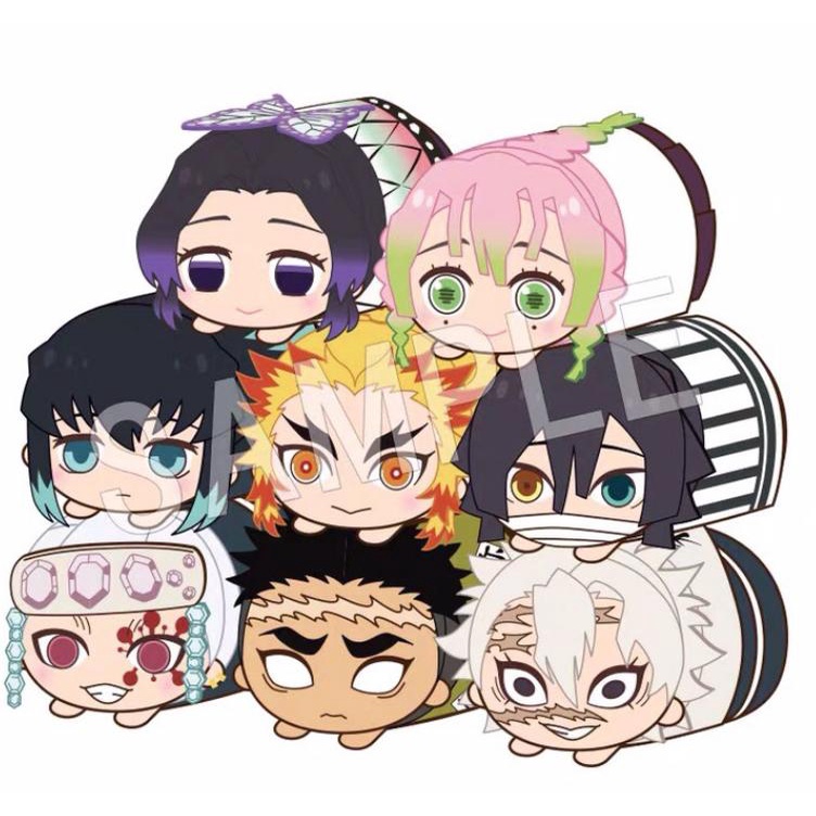 Móc chìa khóa bông Kimetsu no Yaiba Demon Slayer Mochi Kororin Plush Mascot chính hãng Nhật Bản