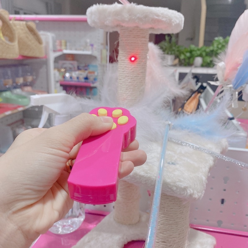 đèn laze trêu mèo bàn chân mèo cute SẠC pin siêu bền