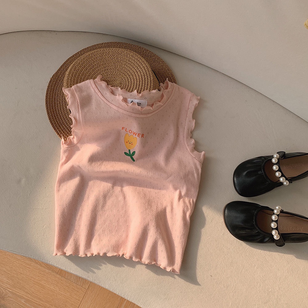 Áo Sát Nách Họa Tiết Hoạt Hình Phong Cách Hàn Quốc Dễ Thương Thời Trang Mùa Hè Cho Bé Gái