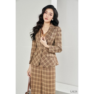 Áo blazer kẻ can eo_kẻnâu_lalya_av62