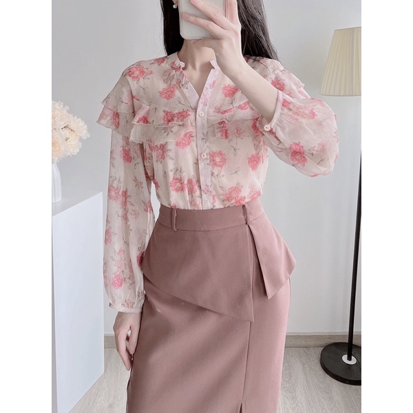 Áo tơ hoa 2 lớp