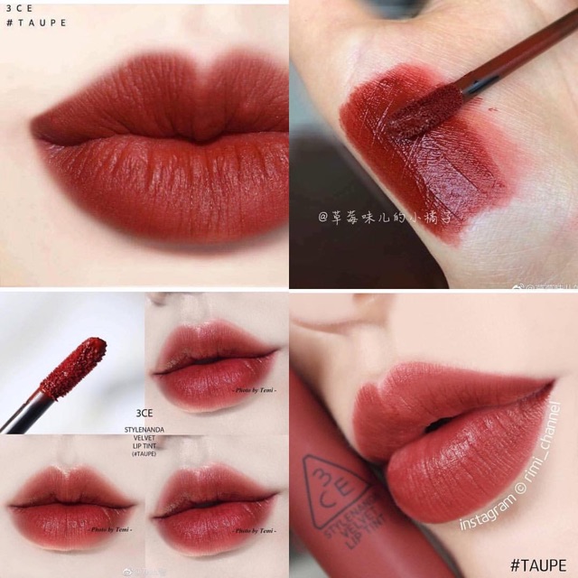 Son kem lì 3CE Velvet Lip Tint màu Taupe