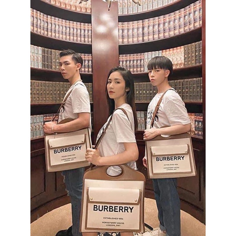 Túi size 38x41cm hoạ tiết màu nâu