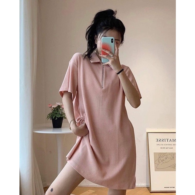 Váy Polo Cổ Khoá Bánh Bèo Nữ Nhiều Màu Hotrend