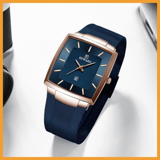[Free ship - hàng Auth] Đồng hồ nam Reward mặt vuông, dây kim loại, chống nước ,hàng chính hãng bảo hành 1 năm