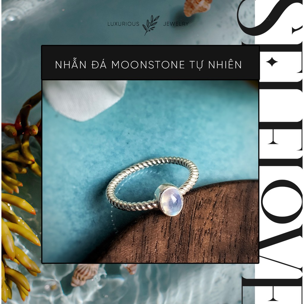 Nhẫn Bạc 925 Đá Moonstone