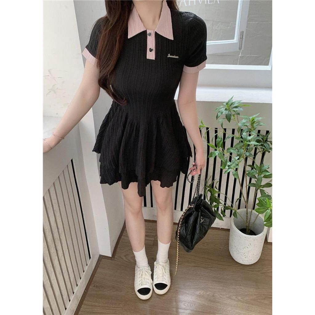 Đầm Tay Ngắn Cột Dây Eo Kiểu Dáng Trẻ Trung Xinh Xắn Dành Cho Nữ