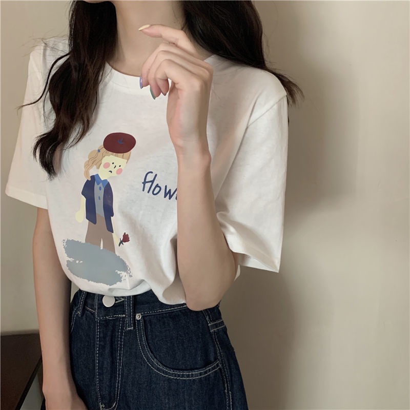 Áo Thun Ngắn Tay In Họa Tiết Thời Trang Cá Tính