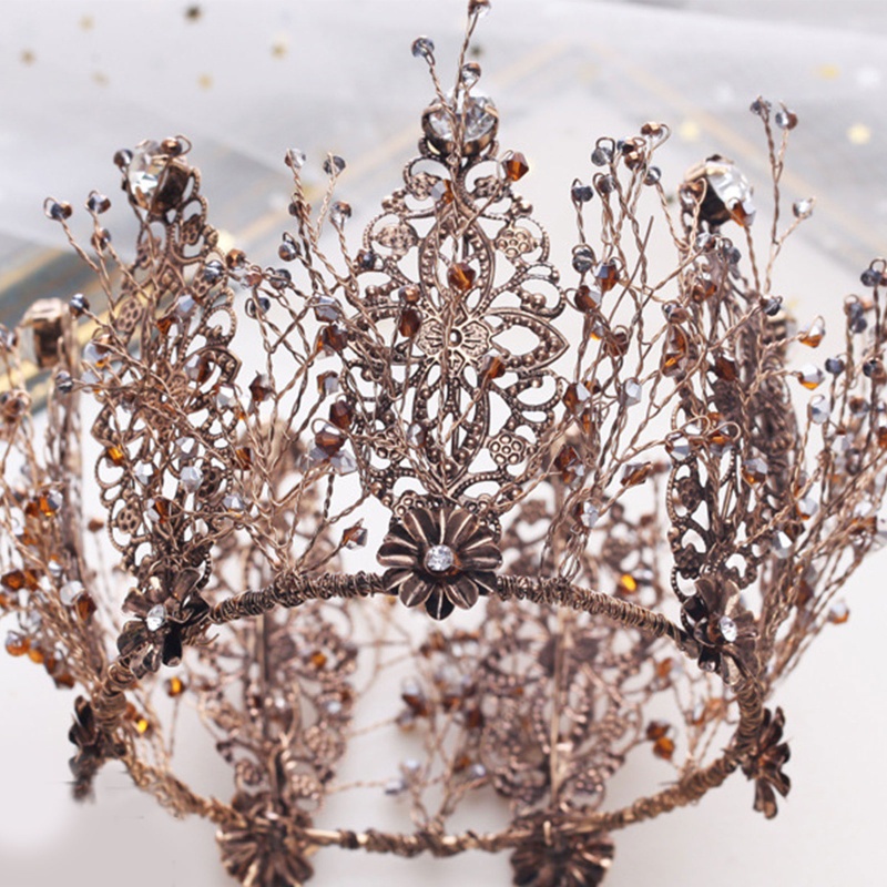 Vương Miện Công Chúa Đính Đá Pha Lê Phong Cách Baroque Cho Cô Dâu / Sinh Nhật