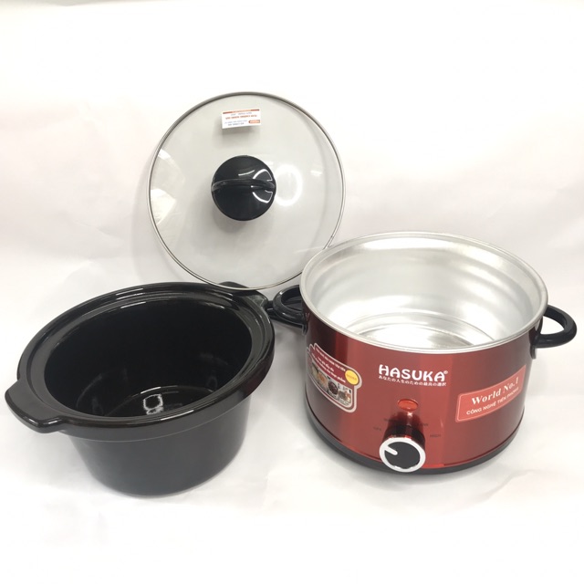 Nồi Nấu Chậm- Kho Cá- Hầm Xương- Nấu Cháo- Hasuka HSK 118-2,5L- BH 12 tháng