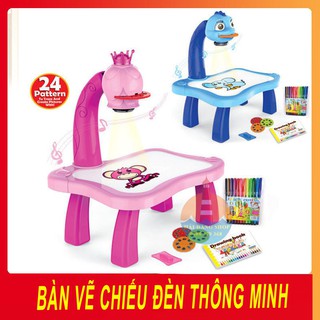 Máy chiếu đa năng, Bàn vẽ có đèn chiếu sáng thông minh có nhạc cho bé, phát triển kỹ năng cho bé