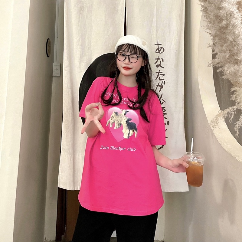 🐑 Áo thun Monstier in hình Ohh Sheep kết hợp cả chi tiết THÊU & IN