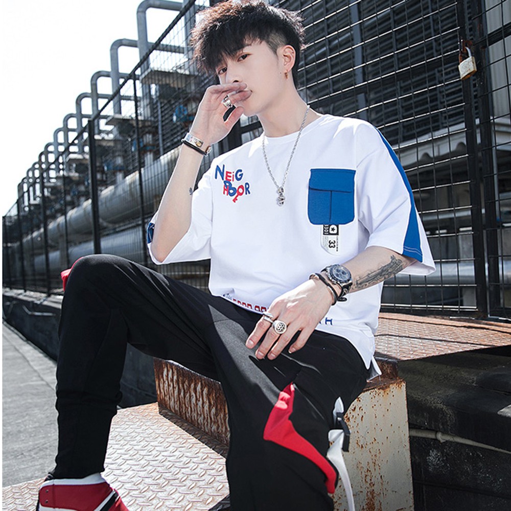 Bộ Đồ Thun Nam Thể Thao Ngắn Tay In Họa Tiết NEIGHBOR Kết Hợp Quần Jogger Túi Hộp Phối Dây SET NAM 90000106C2 | BigBuy360 - bigbuy360.vn