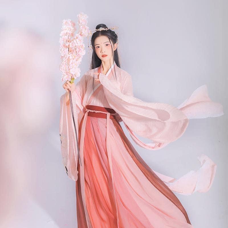 (CÓ SẴN) Hán phục Đào Hoa Ký thắt eo remake kèm yếm | BigBuy360 - bigbuy360.vn