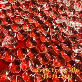 100G Chuỗi Hạt Pha Lê Nhựa Trái Tim 14mm Trang Trí