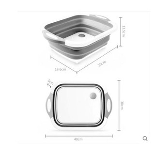 [levermar] Bộ Thớt Kèm Chậu Gấp Gọn Đa Năng [HÀNG HOT] THỚT GẤP GỌN ĐA NĂNG 3IN1 tiện dụng