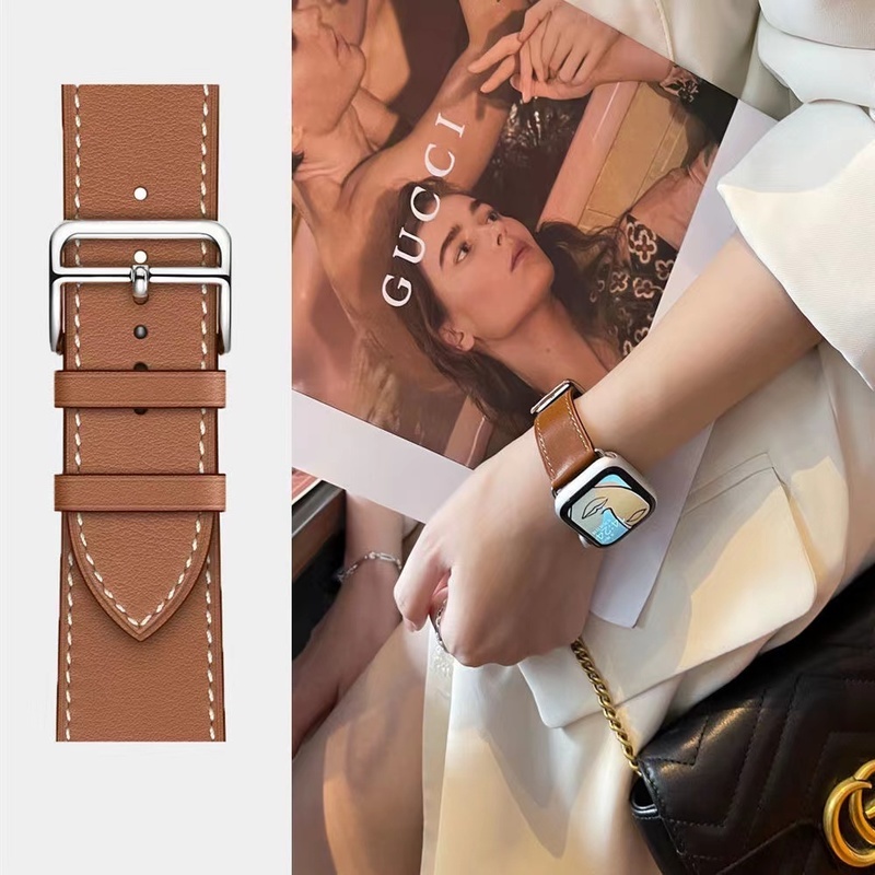 Dây Đeo Bằng Da Thay Thế Dành Cho Đồng Hồ Thông Minh Apple watch 44mm 45mm 41mm 40mm 42mm 38mm iWatch series 3 4 5 6 SE 7