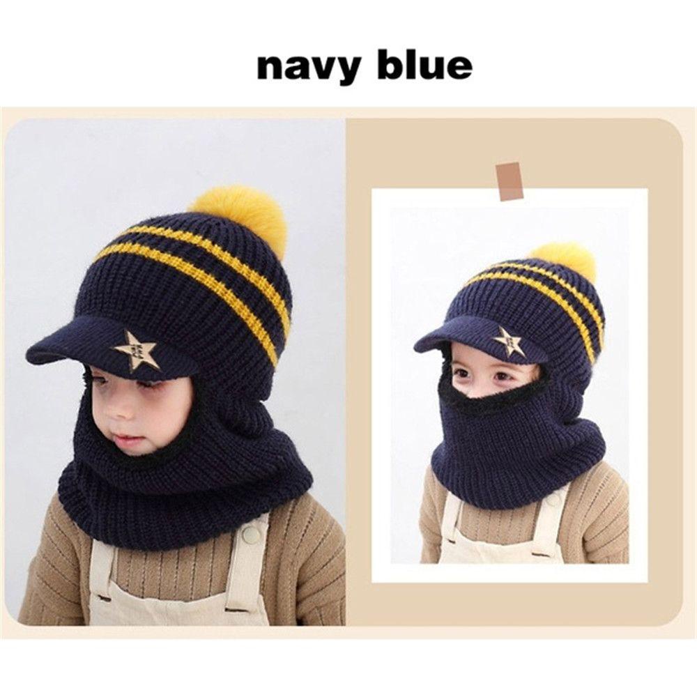 Mũ Beanie Giữ Ấm Mùa Đông Bảo Vệ Mặt Dành Cho Bé Trai Bé Gái
