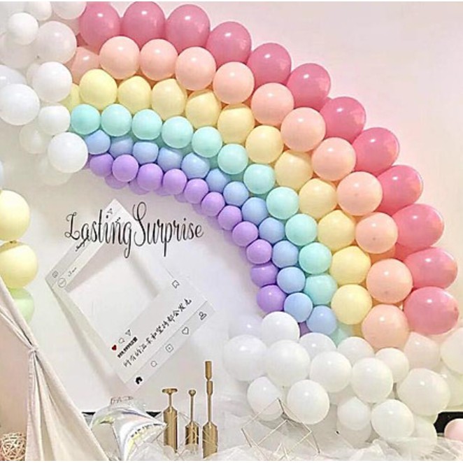 Bong bóng Macaron Pastel size 25cm bịch 25 cái bóng trang trí sinh nhật Phụ kiện trang trí sinh nhật happy birthday