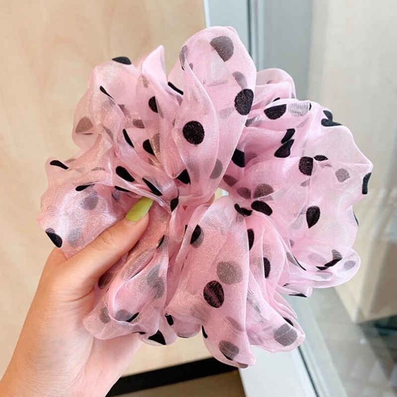 Dây buộc tóc ren màu trơn phong cách Hàn Quốc cho nữ