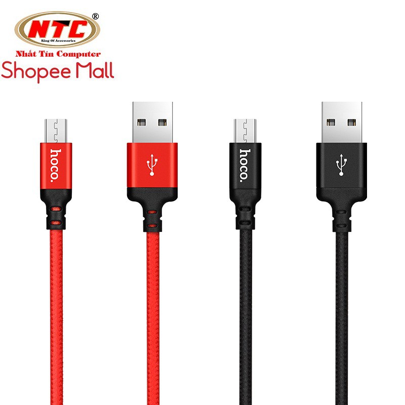 Cáp sạc dây dù Hoco X14 dài 2M cổng microUSB(Hỗ trợ sạc nhanh) -Phân phối chính thức