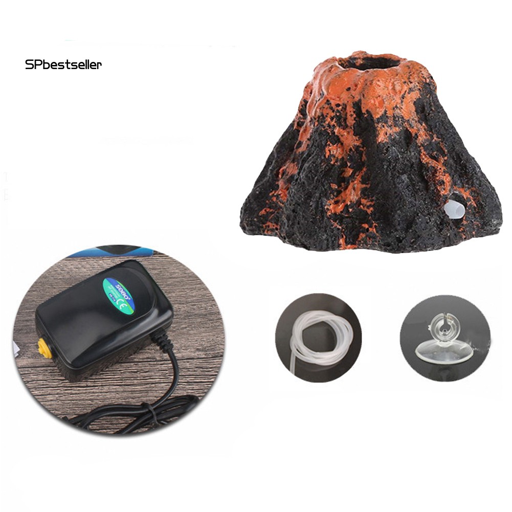 Mô hình núi lửa sủi bọt khí dùng cho trang trí bể cá cảnh độc đáo