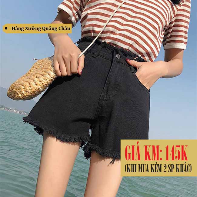 [Bán chạy] Quần shorts jean nữ lưng cao Ulzzang QNJ1
