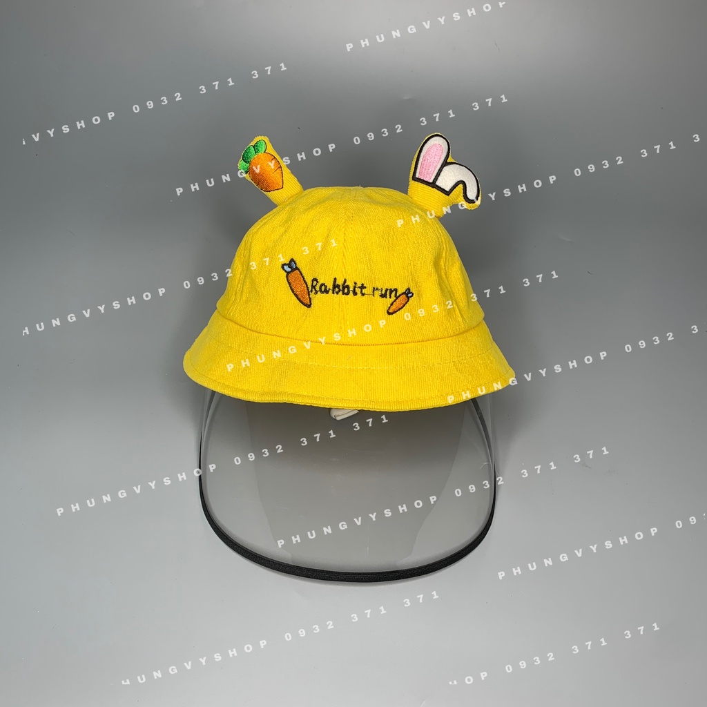 Bé &lt;2 tuổi/ Vòngđầu 49.5cm– Mũ CHỐNG GIỌT BẮN cho bé trai bé gái - RAB RUN- Nón cản bụi trẻ em
