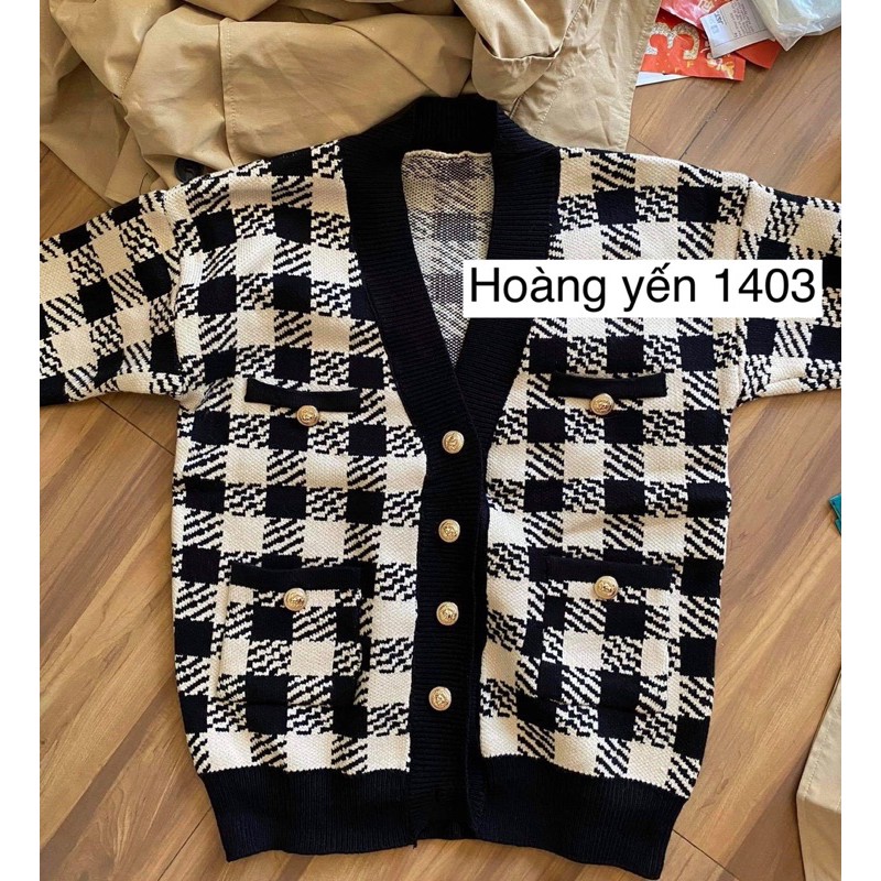 Áo cardigan kẻ caro thời trang thu đông 2020 ( kèm ảnh thật ) | BigBuy360 - bigbuy360.vn