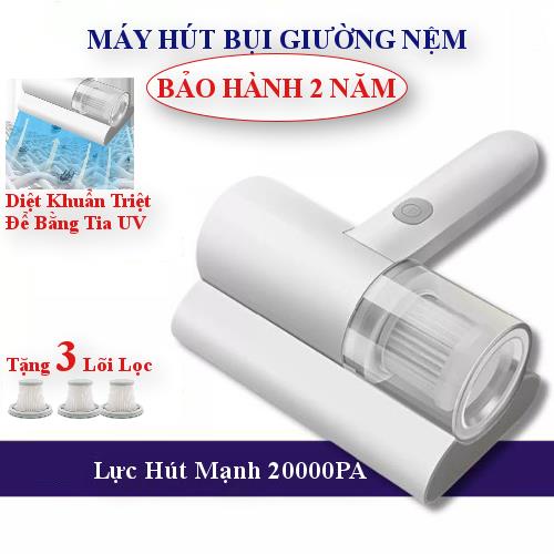 Máy hút bụi giường nệm mini cầm tay không dây cao cấp, máy hút vi khuẩn bụi mịn lông thú cưng có tia cực tím diệt khuẩn