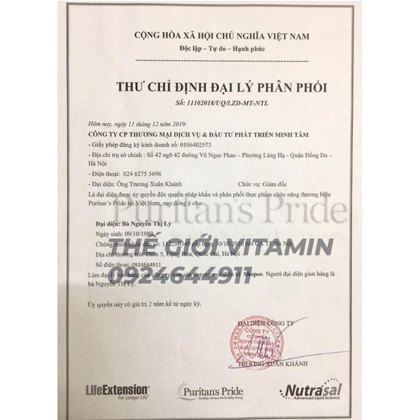 VIÊN UỐNG MEN VI SINH PURITAN'S PRIDE PROBIOTIC ACIDOPHILUS TĂNG CƯỜNG LỢI KHUẨN - 100 VIÊN