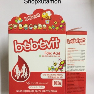 BEBEVIT FOLIC ACID  bổ xung sắt và các thành phần thiết yếu cho quá trình tạo máu .