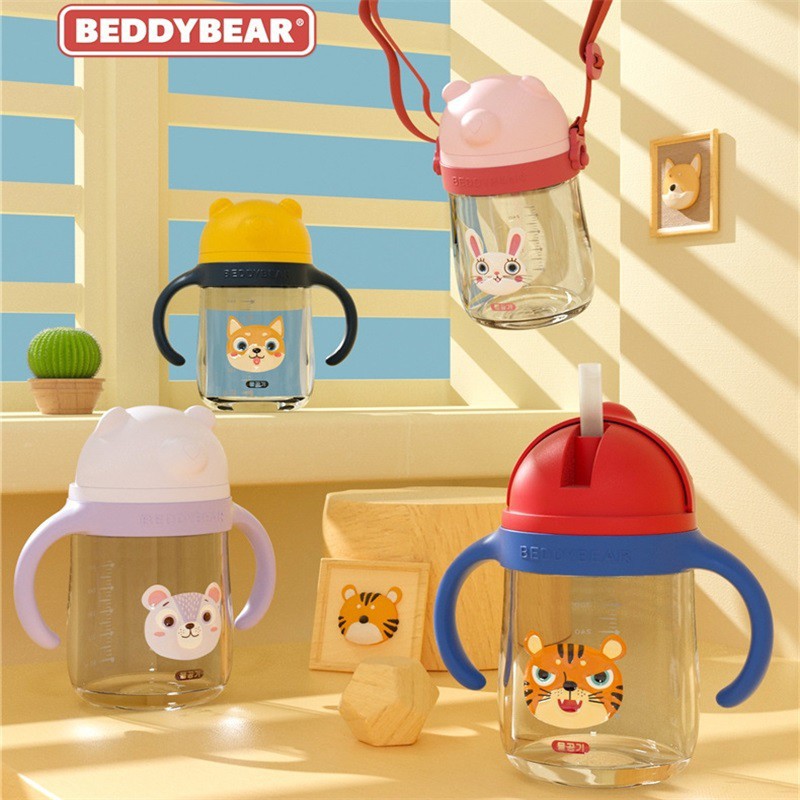 Hot sale Korea BEDDYBEAR Children’s water cup Baby straw cup Kindergarten baby anti falling kettle Portable water bottle cho baby trong mùa xuân và mùa hè cốc đựng nước cho cậu bé gấu cốc ống hút cốc chống rơi cho trẻ em nước phân vào mùa hè cốc uống nước