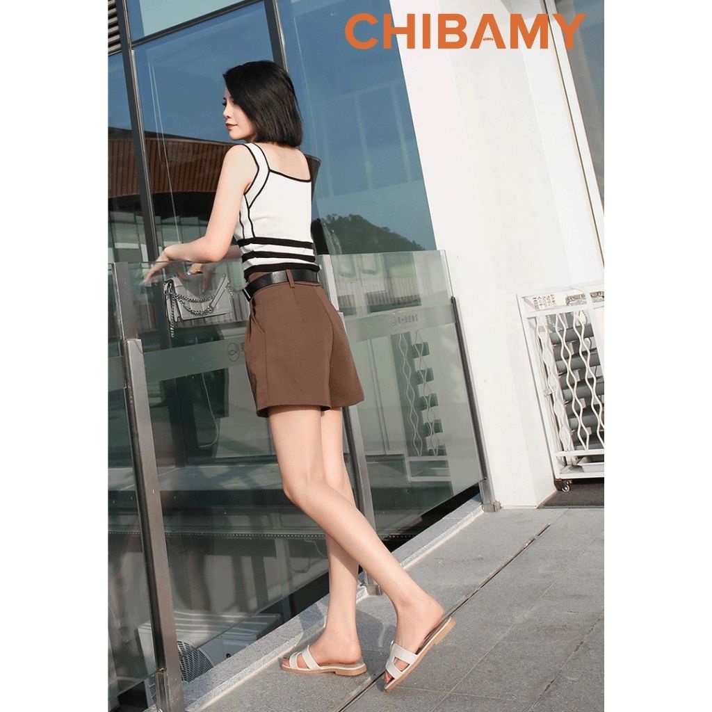 Dép Nữ chữ H Xoắn thời trang CHIBAMY da mềm