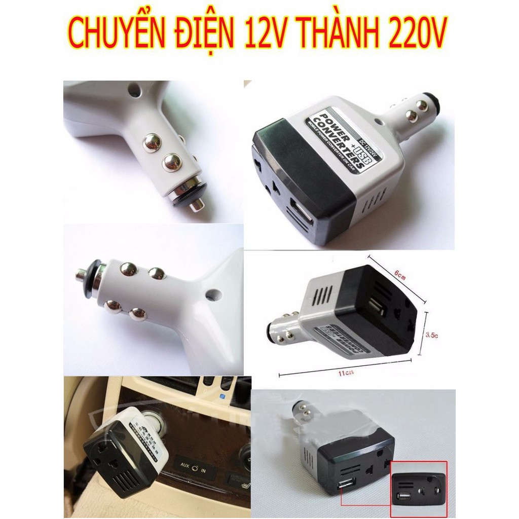 Tẩu chia sạc ô tô có cắm điện 220v