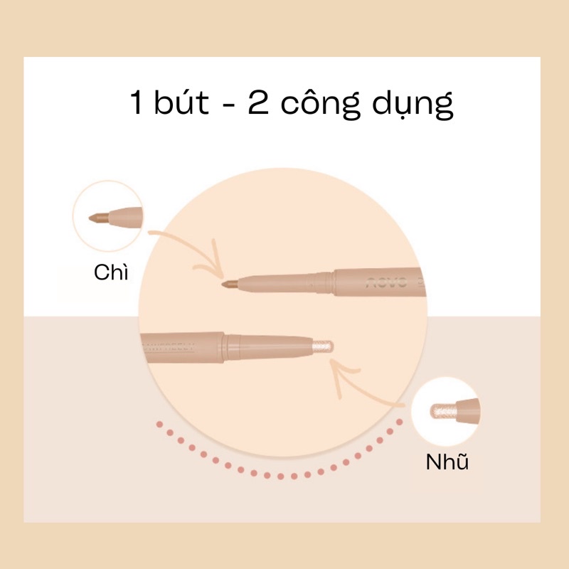 Bút kẻ mắt, bút nhũ, highlight Novo hai đầu tiện lợi - lâu trôi, chống nước, nét mãnh