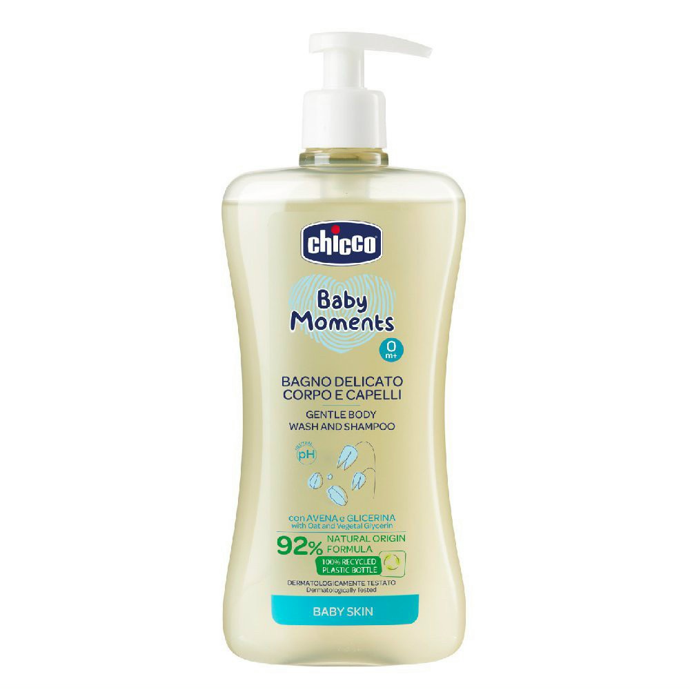 Sữa tắm gội Chicco chai 200ml và 500ml cho bé từ 0M+