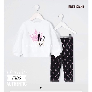 Set nỉ river island auth bé gái dày dặn (6/9m 12/18m 18/24m)