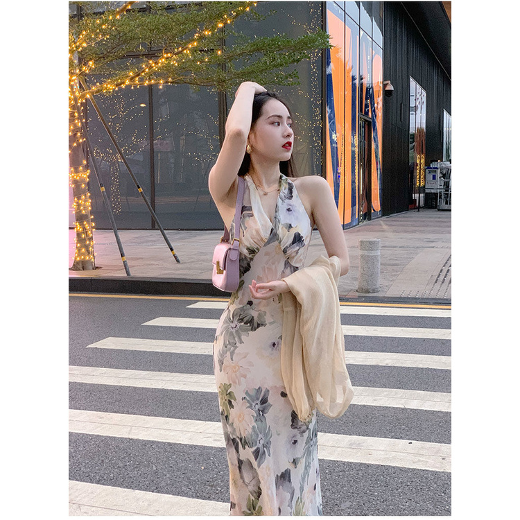 Đầm Cổ Chữ V In Hoa Thiết Kế Mới Quyến Rũ Thời Trang Mùa Hè Dành Cho Nữ Size S-2Xl | BigBuy360 - bigbuy360.vn