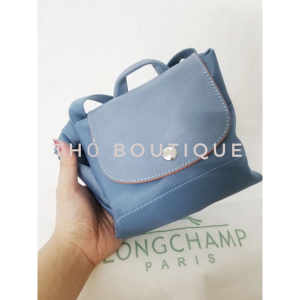 Balo LONGCHAMP xuất Âu xịn màu xanh viền cam có thể xếp gọn không dập logo