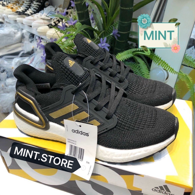 (Video cận cảnh) Giày thể thao sneakers ultra boost 6.0 đen vàng