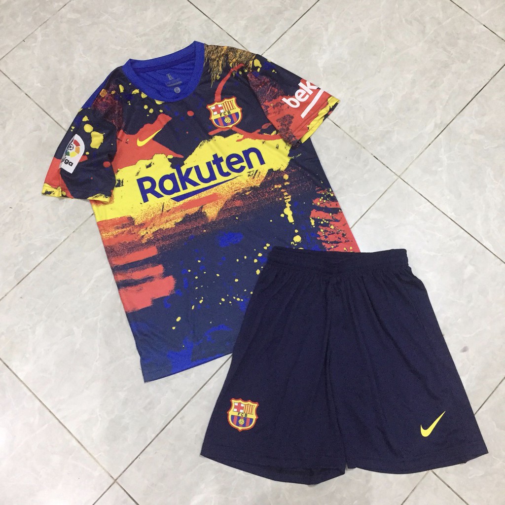 Bộ quần áo bóng đá Barca camouflage training 2021 cực đẹp